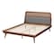 Baxton Studio Irina Mid-Century Modern Grey Fabric and Ash Walnut Finished Wood King Size Platform Bed 235-12776-ZORO - alternate 8